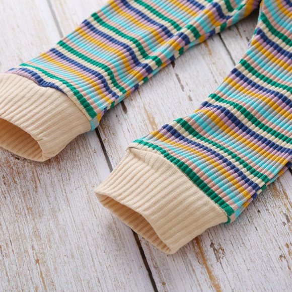 Baby Girl Stripes Spring Outfit Top Shirt & Pants - Picture 6 of 7